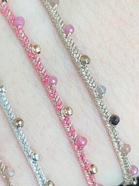ISO LeJu Pink and Gold Thread Braided Bracelet